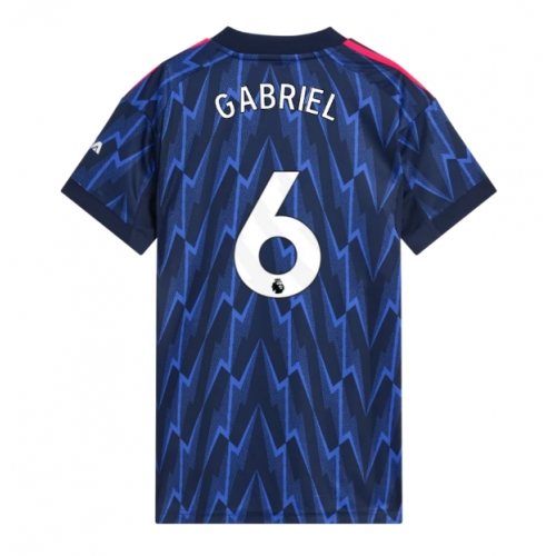 Billige Fotballdrakt Arsenal Gabriel Magalhaes #6 Replika Bortedrakt Dame 2025-26 Kortermet Billige Fotballdrakt Arsenal Gabriel Magalhaes #6 Replika Bortedrakt Dame 2025-26 Kortermet